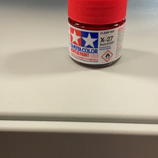 Tamiya color acrylic paint, clear red, X-27
