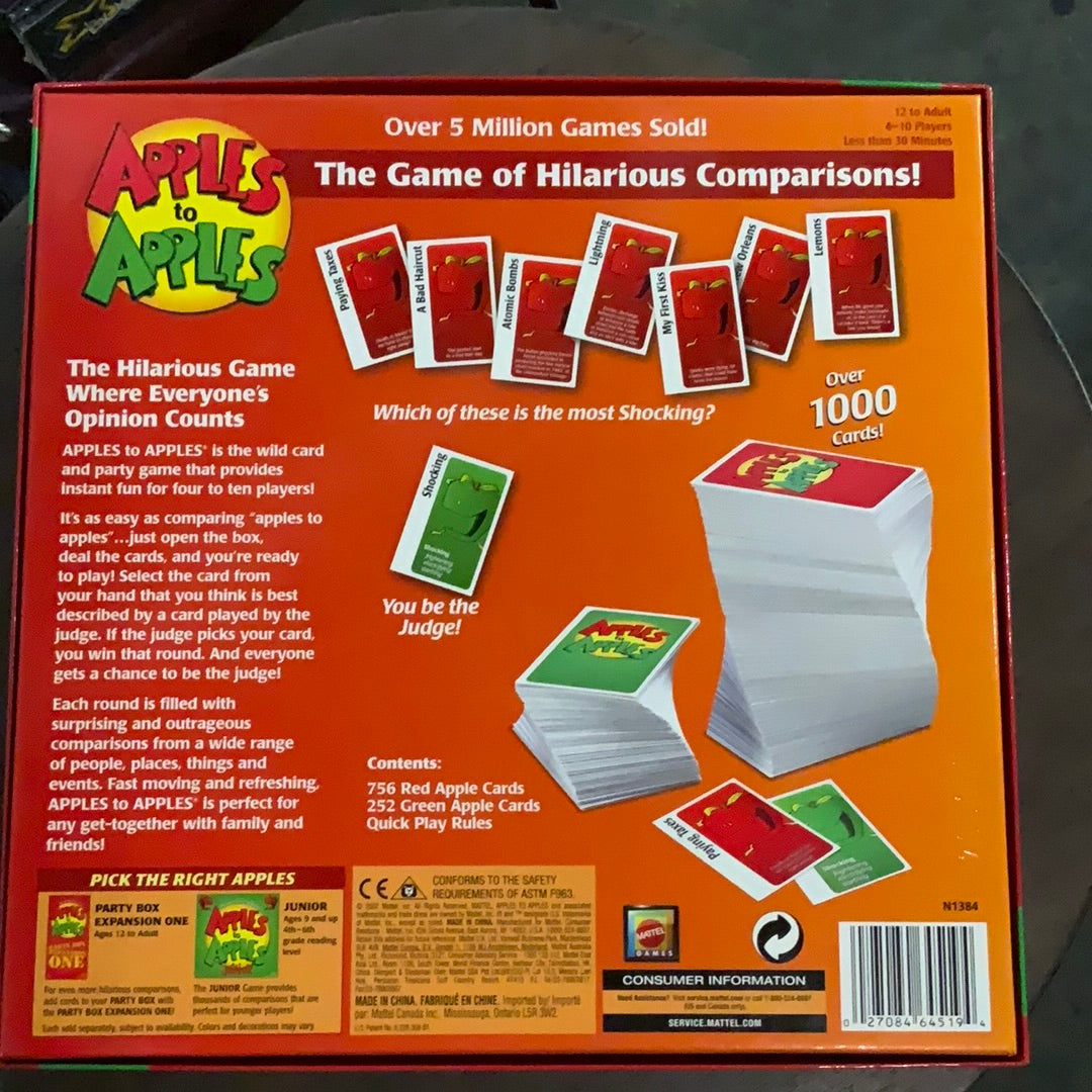 Apples to Apples party box, The Game of Hilarious Comparison