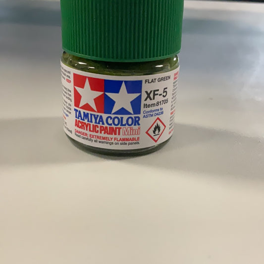 Tamiya color acrylic paint, Flat Green, XF- 5