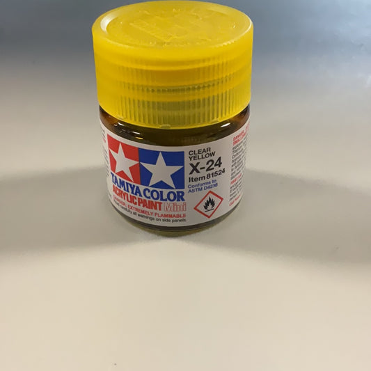 Tamiya color acrylic paint, clear yellow, X- 24