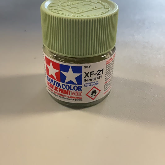 Tamiya color acrylic paint, Sky, XF - 21