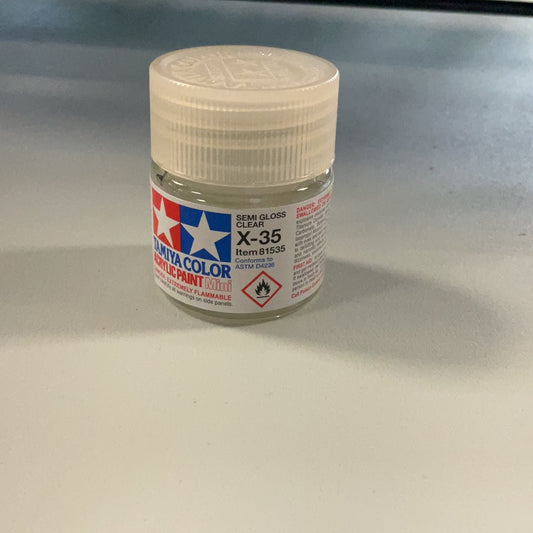 Tamiya color acrylic paint, Semi gloss clear, X- 35