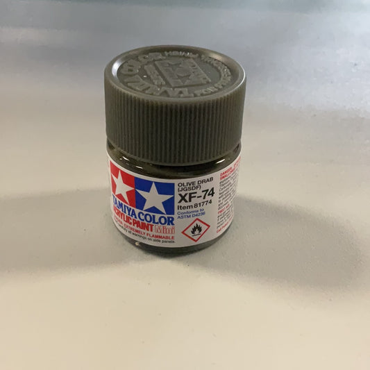 Tamiya color acrylic paint, Olive Drab, XF - 74