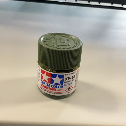 Tamiya color acrylic paint, NATO Green, XF - 67