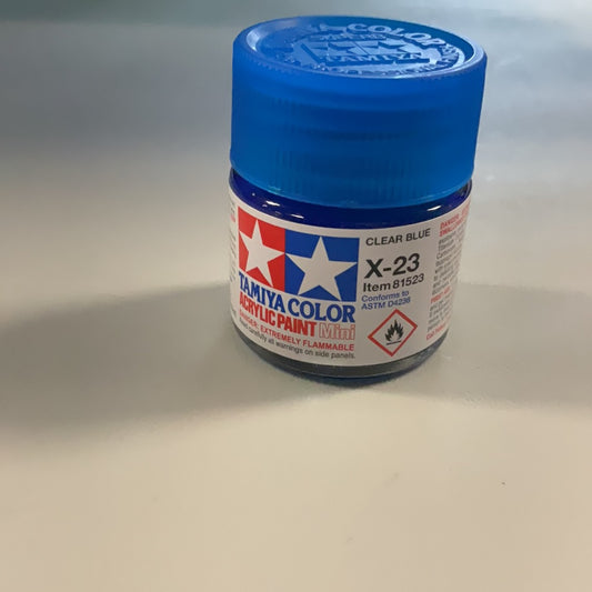 Tamiya color acrylic paint, Clear Blue, X- 23