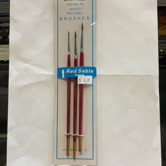 Artists red sable brushes