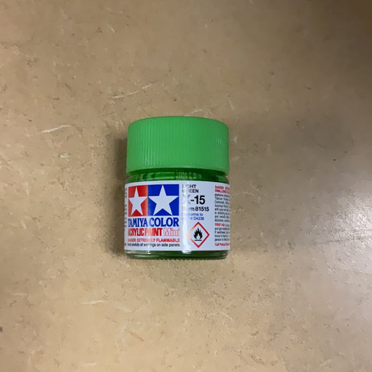 Tamiya color acrylic paint, light green, X-15