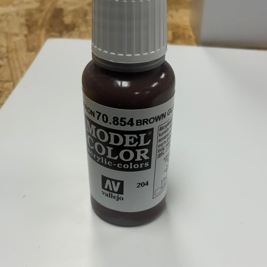 Vallejo model color acrylic colors 70.854, Brown glaze