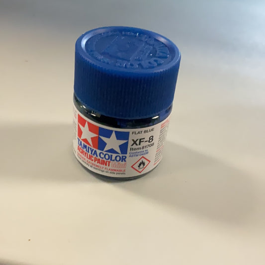 Tamiya color acrylic paint, Flat Blue, XF- 8