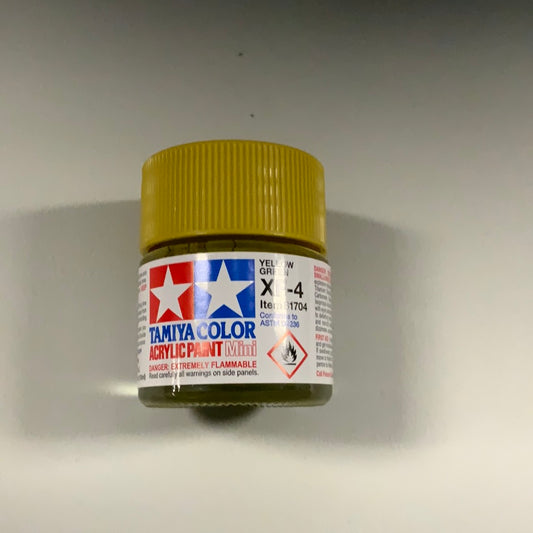 Tamiya color acrylic paint, yellow green, XF-4