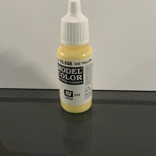 Vallejo model color acrylic colors 70.858, Ice Yellow