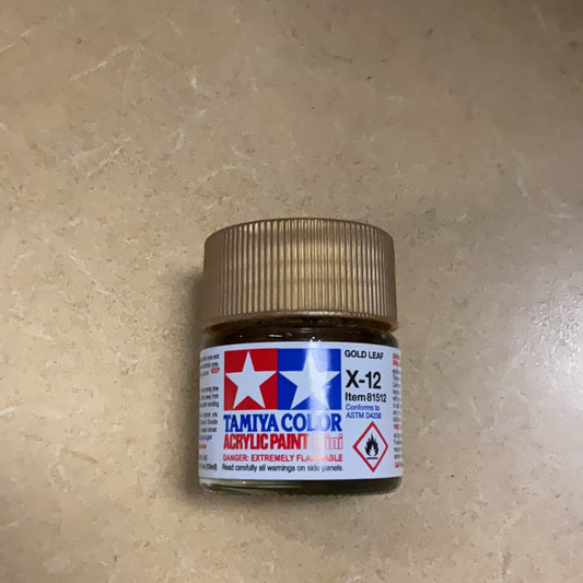 Tamiya color acrylic paint, Gold Leaf, X- 12
