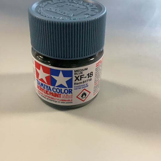 Tamiya color acrylic paint, Medium Blue, XF- 18