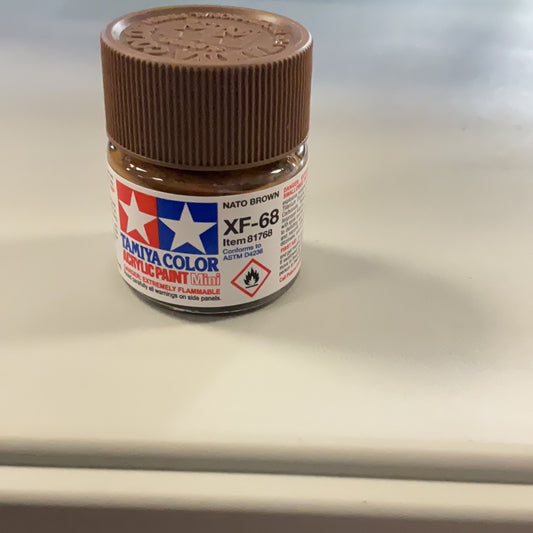 Tamiya color acrylic paint, NATO Brown, XF - 68