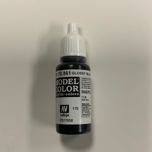 Vallejo model color acrylic colors, 70.861, Glossy Black