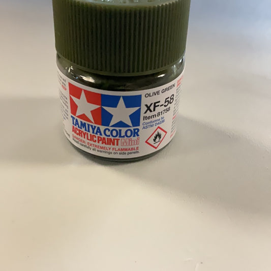 Tamiya color acrylic paint, Olive green, XF - 58