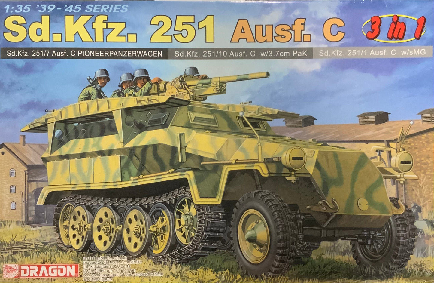 SS.Kfz.251 Ausf.C 3 in 1 Tank Model Kit