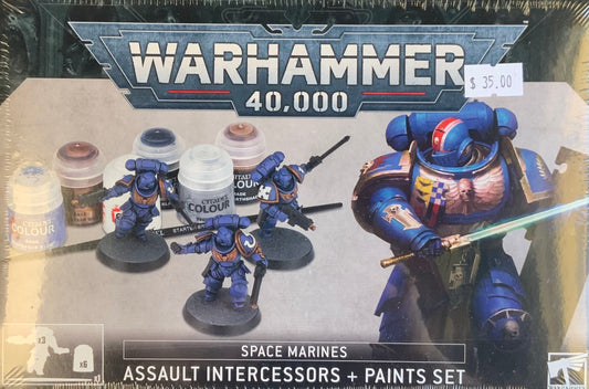40k Space Marines: Assault Intercessors + Paints Set