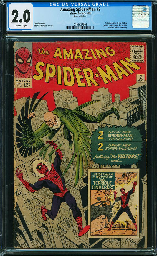 AMAZING SPIDER-MAN #2 CGC 2.0 1ST APPEARANCE THE VULTURE (MAY 1963)