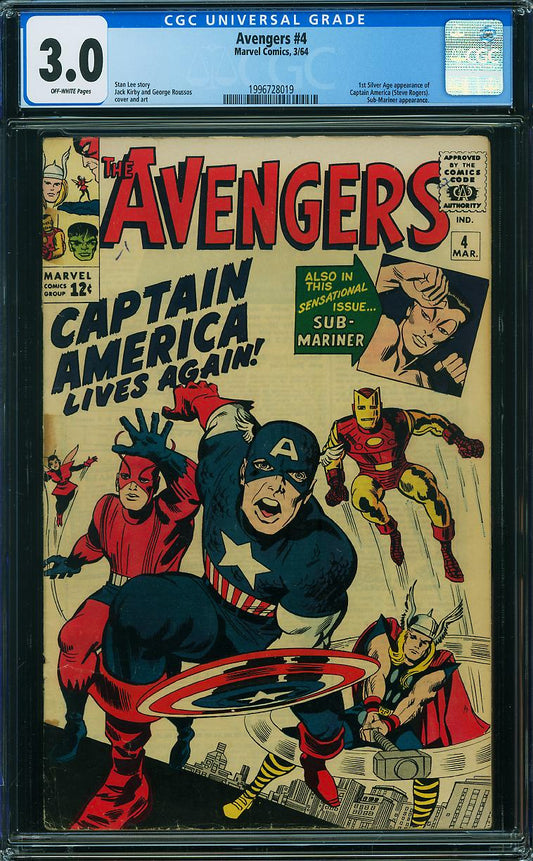 The Avengers, Vol. 1 #4 CGC Graded 3.0