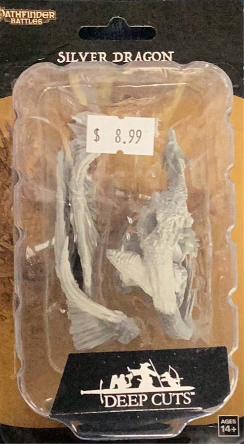 Pathfinder Battles Primed Figure - Silver Dragon