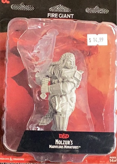 DND Large Primed Figure - Fire Giant (flaming sword)