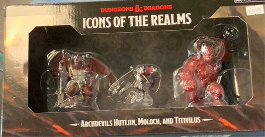 Painted DND figure set- Archevils Hutijin, Moloch, and Titivilus