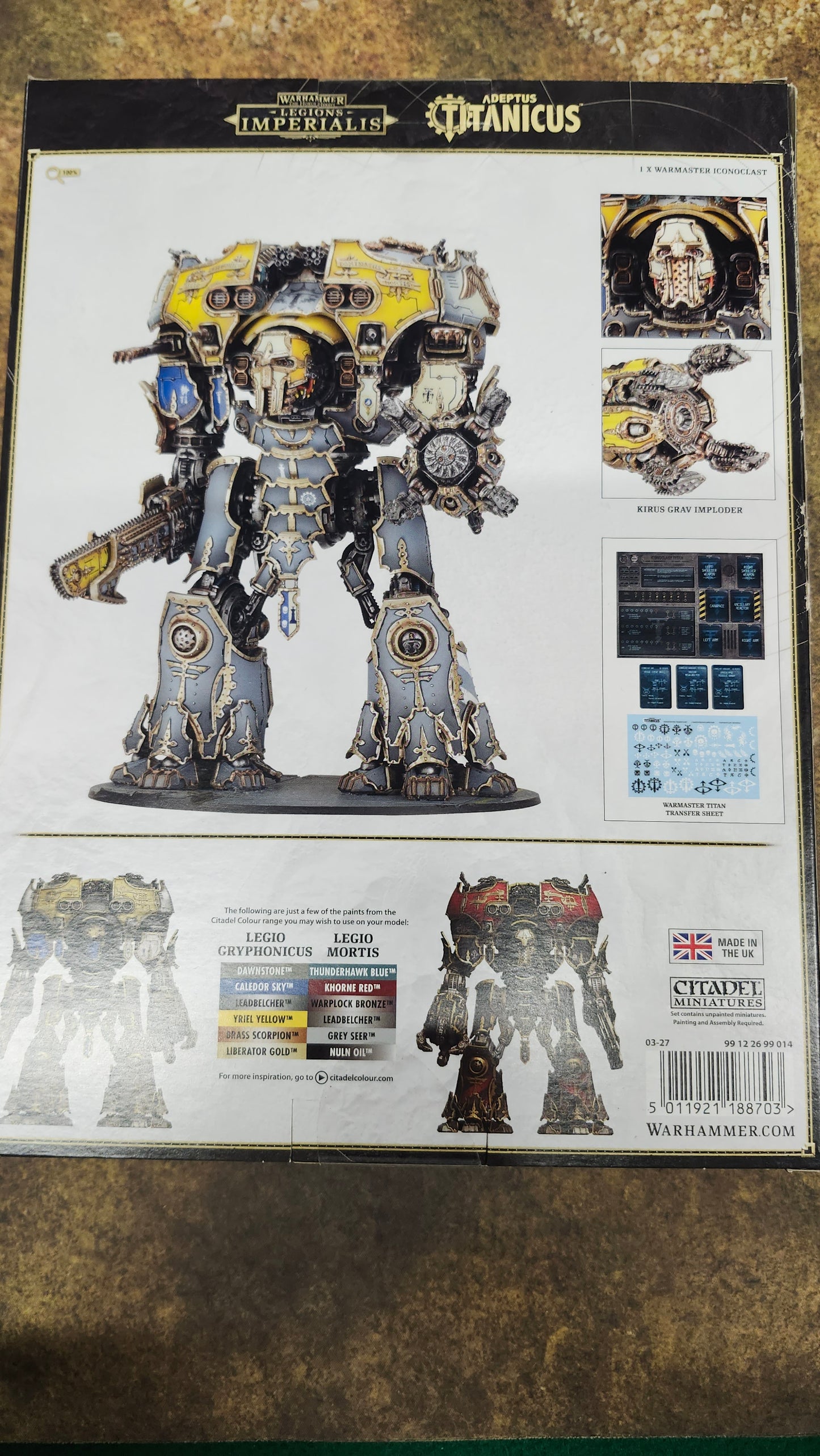Warhammer Legions Imperialis Titan Legions Warmaster Iconoclast Heavy Battle Titan