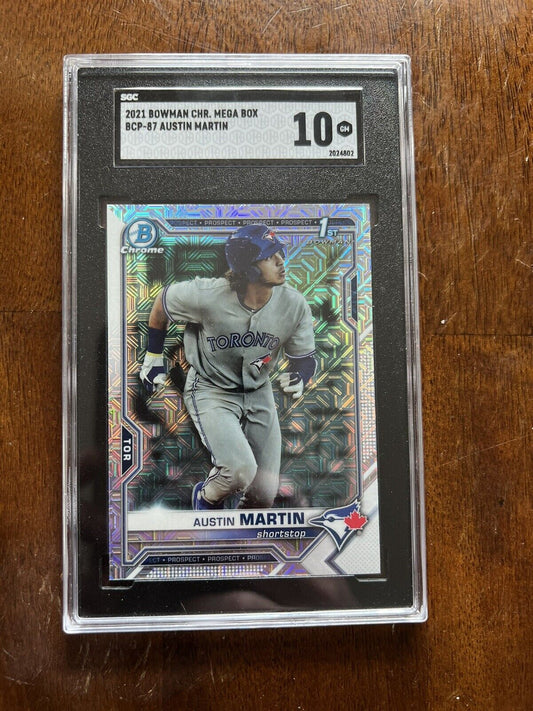 2021 BOWMAN CHROME MEGA BOX MOJO AUSTIN MARTIN ROOKIE #87 SGC 10 *Qty MINT TWINS