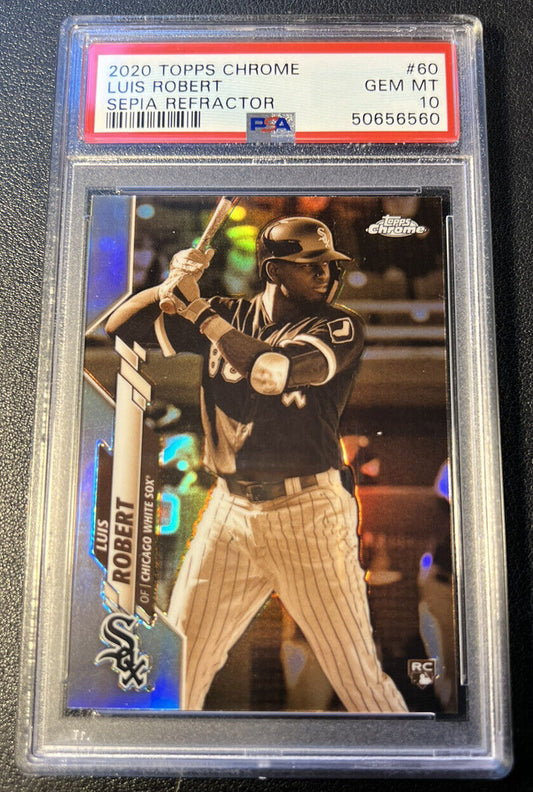 2020 Topps Chrome Luis Robert Sepia Refractor Rookie Card PSA 10 MINT #60 RC