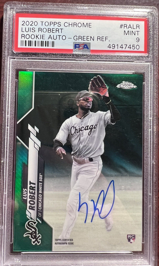 2020 Topps Chrome Green Refractor Auto Luis Robert Rookie 83/99 PSA 9 Mint