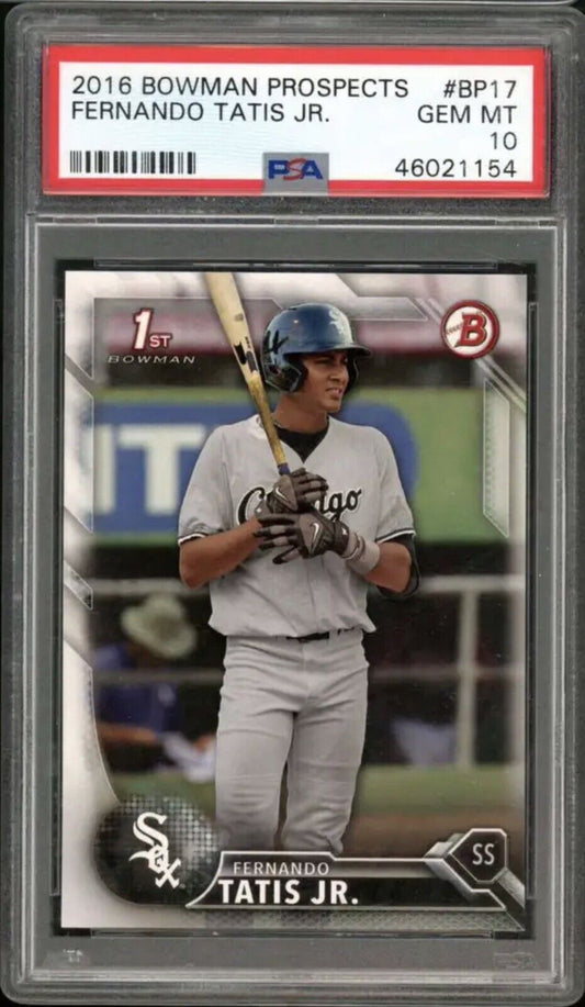 2016 BOWMAN PROSPECTS FERNANDO TATIS #BP17 ROOKIE CARD RC PSA GEM MT 10 Padres