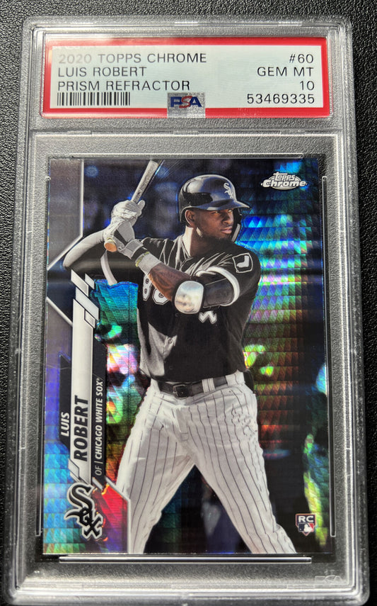 2020 Topps Chrome #60 Luis Robert Prism Refractor Rookie Card PSA 10 Gem Mint!