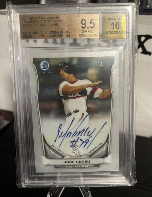 2014 Bowman Chrome Prospect Auto Jose Abreu BGS 9.5/10 Rookie Card RC CWS Astros