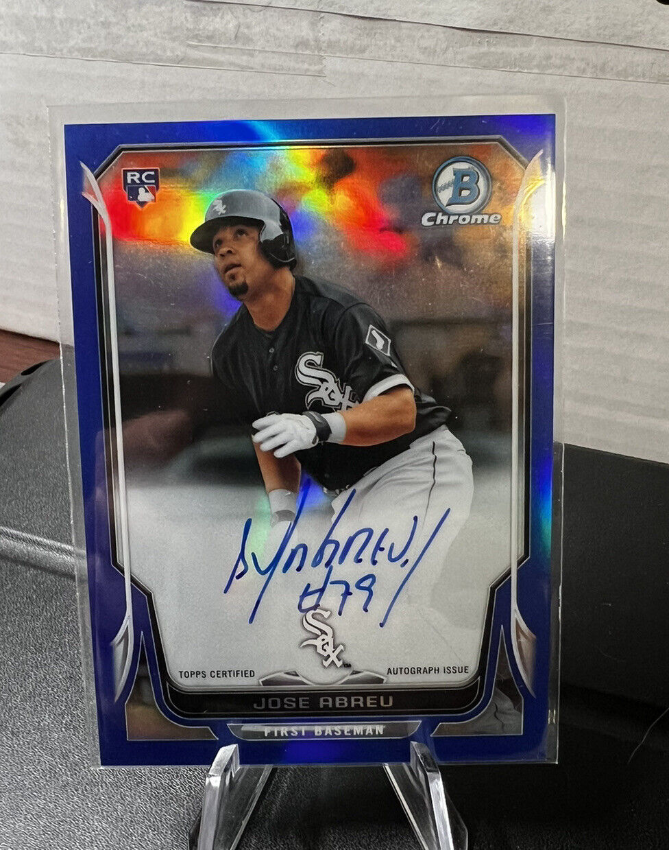 2014 Bowman Chrome Jose Abreu Rookie Card RC Auto /150 Blue Refractor CWS Astros