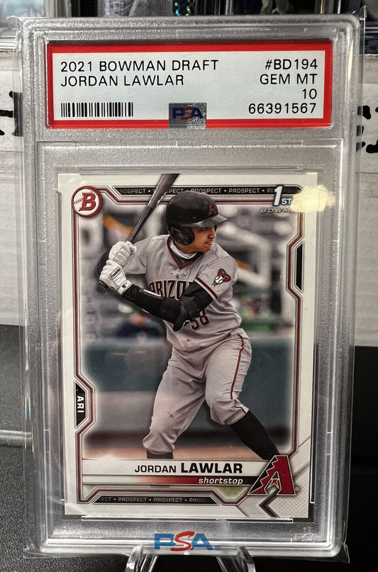 2021 Bowman Draft JORDAN LAWLAR 1st Prospect Card Diamondbacks PSA 10 GEM MT