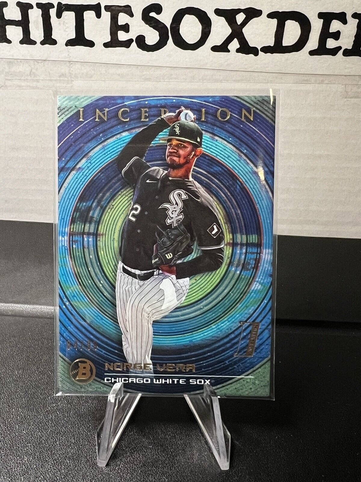 2022 bowman inception Norge Vera/99 Blue Refractor Prospect White Sox