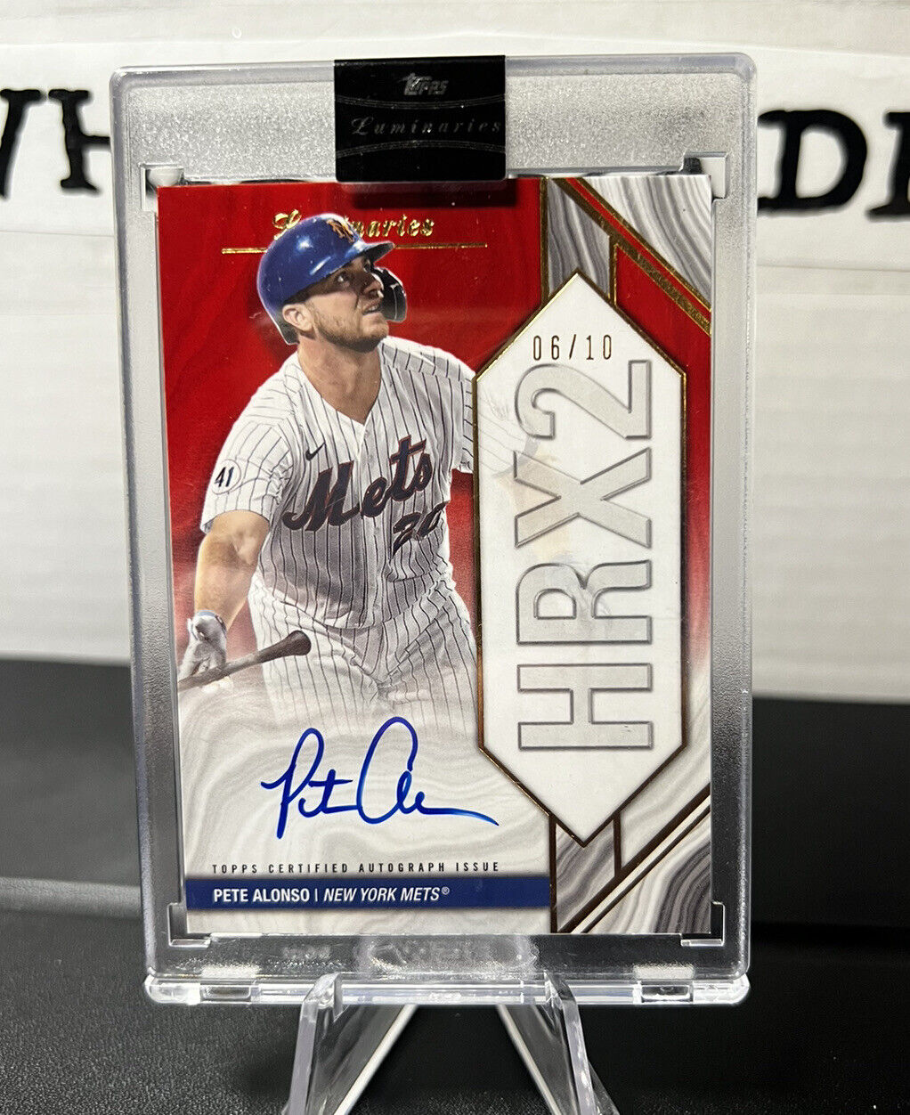 2022 Topps luminaries Pete Alonso red #/10 home run king autograph Mets star 1B