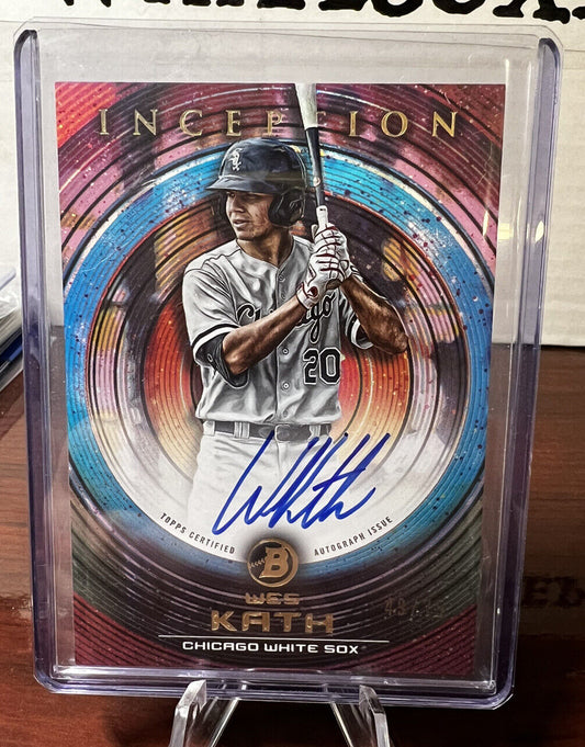 2022 Bowman Inception Wes Kath Prospect Auto Fuchsia /75 White Sox