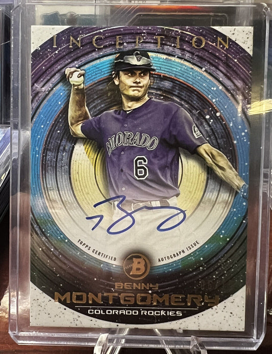 2022 Bowman Inception Benny Montgomery /10 Short Print Auto Rockies