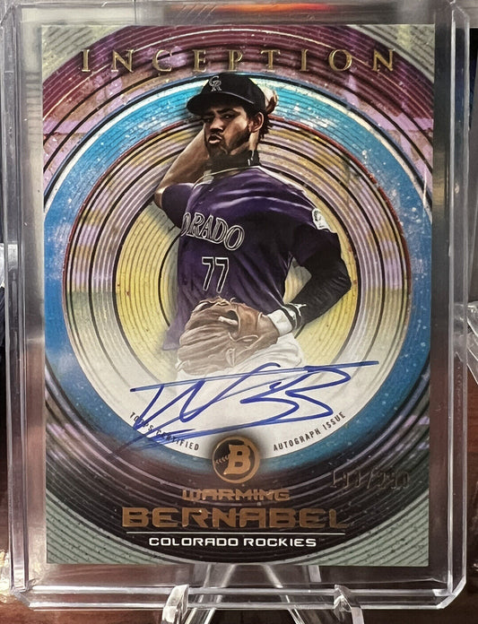 Warming Bernabel Rookie 2022 Bowman Inception Prospect Auto /250 Rockies
