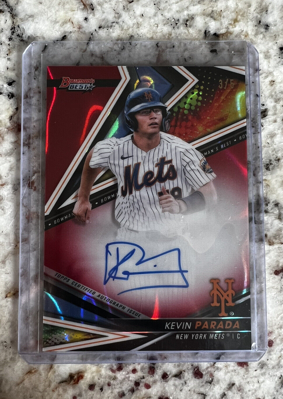 2022 Bowmans Best Kevin Parada #/5 Red Lava Auto Mets Star Prospect