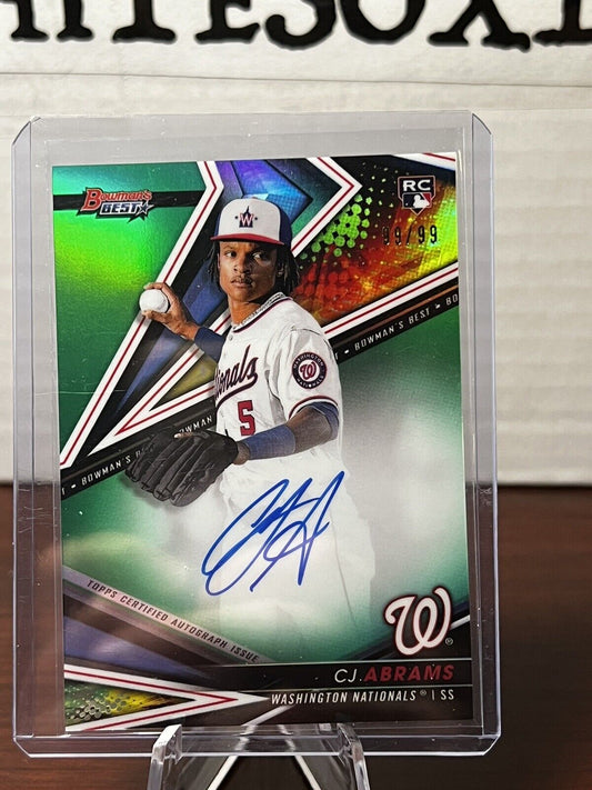 2022 Topps Bowman's Best CJ Abrams AUTO RC Green Refractor #99/99 #B22-CA
