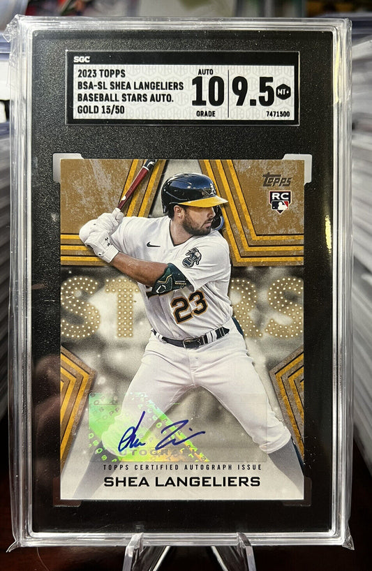 2023 Topps series 1 Shea Langeliers #/199 baseball stars auto SGC 9.5 AUTO 10