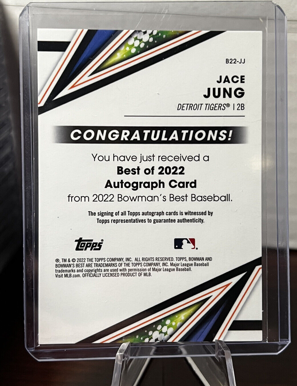 2022 bowmans best Jace Jung #/10 Red Refractor Auto Tigers star prospect