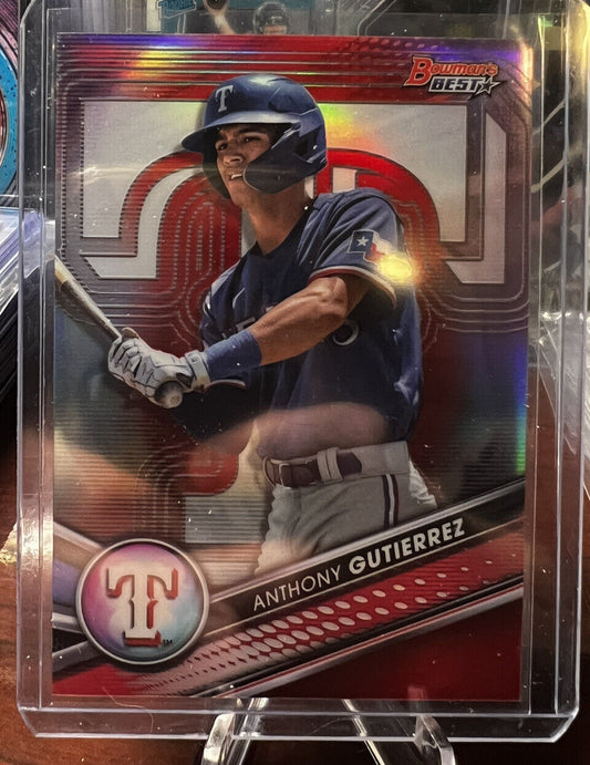 2022 bowmans best Anthony gutierrez #6/10 Red Refractor Rangers Star Prospect