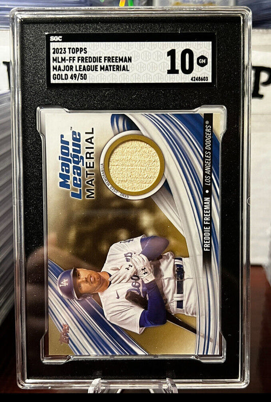2023 Topps Series 1 Freddie Freeman Major League Material Gold /50 SGC 10